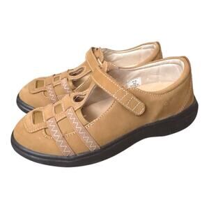 Surefit Acapulco Camel Leather Comfort Mary Janes Shoes Size 8.5 Wide